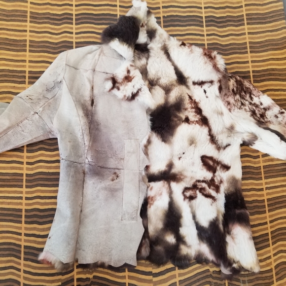 Cynthia Rose Distressed Suede and Fur Jacket - Picture 5 of 8